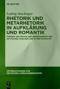 Stockinger, Ludwig: Rhetorik und Metarhetorik in Aufklärung und Romantik